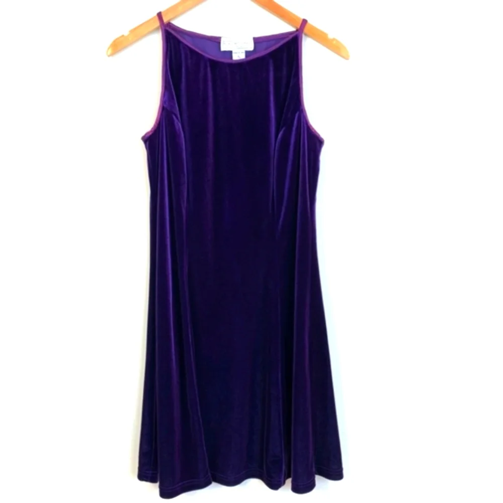💜 Luxe Vtg 90's Jessica McClintock Gunne Sax Royal Purple Cocktail Dress - 9/10 - Picture 3 of 16